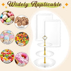 4 Pcs Buffet Risers with Cupcake Stand Holder Tray, Transparent in Transparent, alternate view 5
