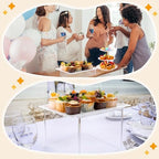 4 Pcs Buffet Risers with Cupcake Stand Holder Tray, Transparent in Transparent, alternate view 6