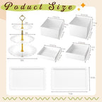 4 Pcs Buffet Risers with Cupcake Stand Holder Tray, White in White, alternate view 3