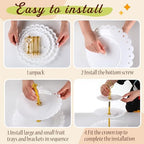 4 Pcs Buffet Risers with Cupcake Stand Holder Tray, White in White, alternate view 4