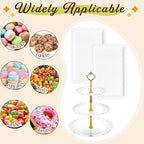 4 Pcs Buffet Risers with Cupcake Stand Holder Tray, White in White, alternate view 5