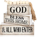 4 Pcs Christian Table Decor Rustic God Bless This Home Stacked Sign
