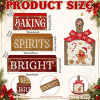 4 Pcs Christmas Table Decor, Gingerbread Baking Spirits Bright, alternate view 6