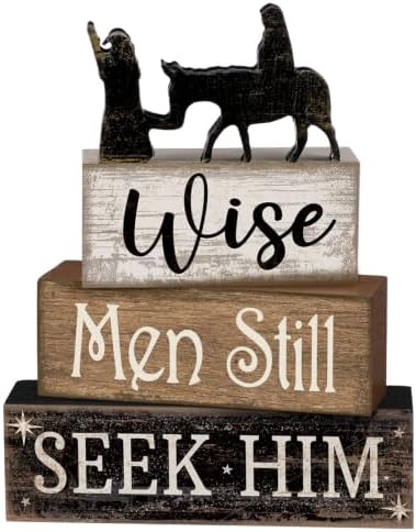 4 Pcs Christmas Table Decor, Wise Men Still Seek Him Sign