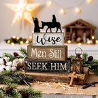 4 Pcs Christmas Table Decor, Wise Men Still Seek Him Sign, alternate view 2