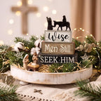 4 Pcs Christmas Table Decor, Wise Men Still Seek Him Sign, alternate view 5