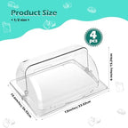 4 Pcs Clear Chafing Dish Cover Half Size Roll Top Bakery Pan Display, alternate view 3