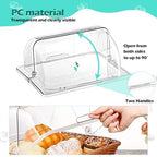 4 Pcs Clear Chafing Dish Cover Half Size Roll Top Bakery Pan Display, alternate view 4