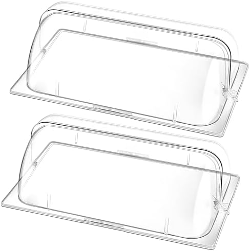 4 Pcs Clear Chafing Dish Covers Full Size Plastic Roll Top Chafing Dish Lid in Transparent