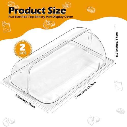 4 Pcs Clear Chafing Dish Covers Full Size Plastic Roll Top Chafing Dish Lid in Transparent, alternate view 3