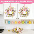 4 Pcs Easter Decorations Small Easter Wreath, 11 Inch Easter Decor Mini Easter Egg Wreaths with Flowers Berries, alternate