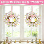 4 Pcs Easter Decorations Small Easter Wreath, 11 Inch Easter Decor Mini Easter Egg Wreaths with Flowers Berries, alternate