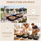 4 Pcs Extra Large Buffet Risers, Black, 15.7''16.7''17.7''18.7'' in Black, alternate view 5