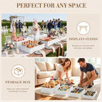 4 Pcs Extra Large Buffet Risers, White, 15.7''16.7''17.7''18.7'' in White, alternate view 5