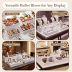 4 Pcs Extra Large Buffet Risers, White, 15.7''16.7''17.7''18.7'' in White, alternate view 6