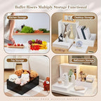4 Pcs Extra Large Buffet Risers, White, 20.7" 19.7" 18.7" 17.7" in 7.2 to 16" in White, alternate view 6