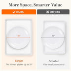 4 Pcs Extra Large Serving Trays for Party, 16" x 12" Food Platters in White, alternate view 4