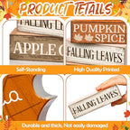 4 Pcs Fall Decor Wooden Maple Leaf Decoration Thanksgiving Decor, alternate view 6