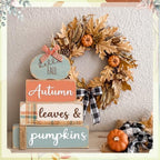 4 Pcs Fall Pumpkin Table Decoration Wooden Pumpkin Centerpiece, alternate view 6