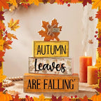 4 Pcs Fall Table Decorations Wooden Autumn Maple Leaf Decor, alternate view 6