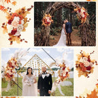 4 Pcs Fall Wedding Arch Flower Artificial Faux Floral Swag, Amber, alternate view 6