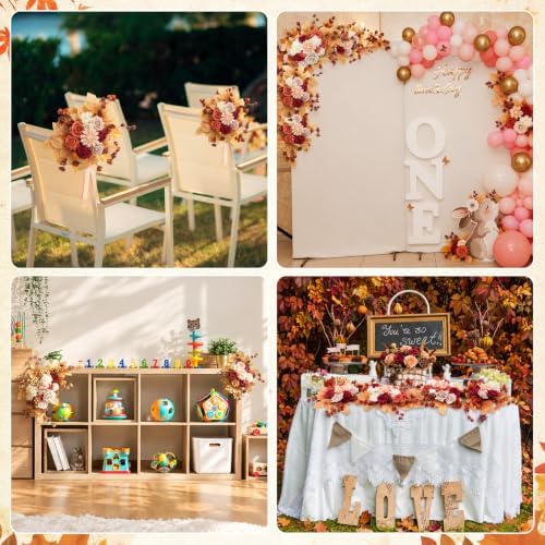 4 Pcs Fall Wedding Arch Flower Artificial Faux Floral Swag, Amber, alternate view 7