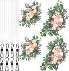 4 Pcs Fall Wedding Arch Flower Artificial Faux Floral Swag, Champagne