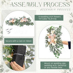 4 Pcs Fall Wedding Arch Flower Artificial Faux Floral Swag, Champagne, alternate view 4