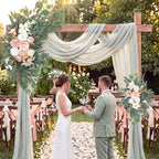 4 Pcs Fall Wedding Arch Flower Artificial Faux Floral Swag, Champagne, alternate view 5