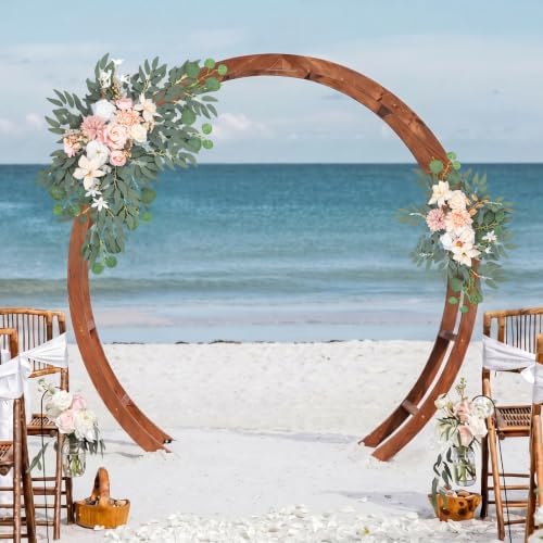 4 Pcs Fall Wedding Arch Flower Artificial Faux Floral Swag, Champagne, alternate view 6