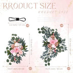 4 Pcs Fall Wedding Arch Flower Artificial Faux Floral Swag, Pink in Pink, alternate view 3