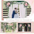 4 Pcs Fall Wedding Arch Flower Artificial Faux Floral Swag, Pink in Pink, alternate view 4