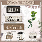 4 Pcs Farmhouse Bathroom Shelf Decor, Relax Renew Refresh Signs, alternate view 4