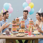 4 PCS Farmhouse Donut Stand for Dessert Table Donut Wooden Stand Bagel Stands Holder Doughnut Stands 10in Long, alternate