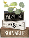 4 Pcs Farmhouse Tiered Tray Decor Wooden Block Signs Rustic