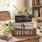 4 Pcs Farmhouse Tiered Tray Decor Wooden Block Signs Rustic, alternate view 2