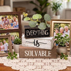 4 Pcs Farmhouse Tiered Tray Decor Wooden Block Signs Rustic, alternate view 3
