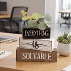 4 Pcs Farmhouse Tiered Tray Decor Wooden Block Signs Rustic, alternate view 5