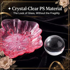 4 Pcs Flower Shaped Serving Bowl Fruit Plate 4 Colors Stackable Clear Spring Floral Candy Platter Dish for Home, alternate