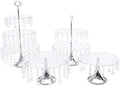 4 Pcs Gold Cake Stand Set, Crystal Cake Display Stand Dessert Table Display Set Metal Square Serving Trays
