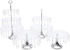 4 Pcs Gold Cake Stand Set, Crystal Cake Display Stand Dessert Table Display Set Metal Square Serving Trays
