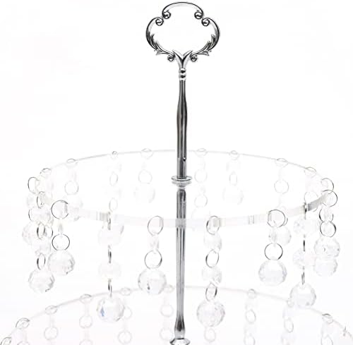 4 Pcs Gold Cake Stand Set, Crystal Cake Display Stand Dessert Table Display Set Metal Square Serving Trays, alternate view 5
