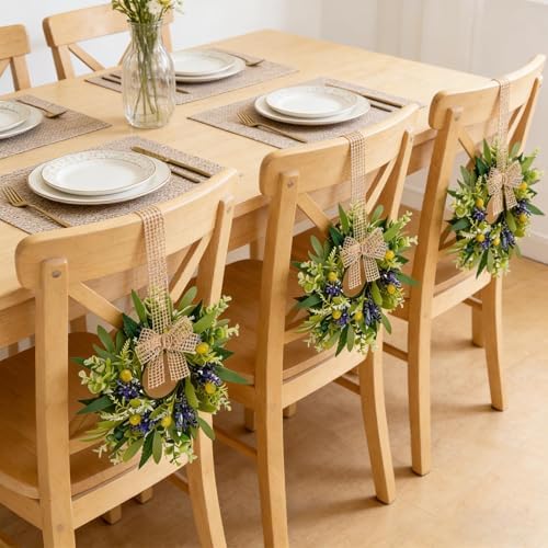 4 PCS Green Eucalyptus Olive Swag Wreaths for Pillars Spring Summer Greenery Kitchen Cabinet Wreaths Mini Green, alternate