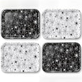 4 Pcs Halloween Serving Trays Spider Web Melamine Platters in Black White