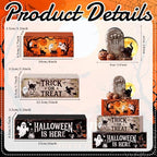 4 Pcs Halloween Table Decor Wooden Stacked Ghost Tombstone Block, alternate view 3
