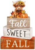 4 Pcs Highland Cow Fall Table Decorations, Sweet Fall Pumpkin Signs