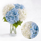 4 Pcs Hydrangea Artificial Flowers, 21'' Real Touch Latex Flower in 2 Blue & 2 White, alternate view 5