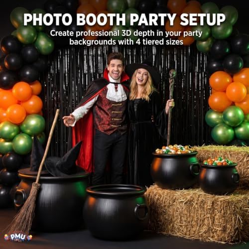 4 Pcs Large Cauldron, Black Witches Cauldron Bowl for Halloween Decor, alternate view 6