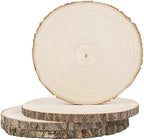4 Pcs Large Natural Wood Slices, 7-8.5 Inches Unfinished Wood Centerpieces for Tables, DIY Round Wooden Circle