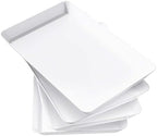 4 Pcs Large Serving Tray for Party, 15" x 10" Food Serving Platter in White